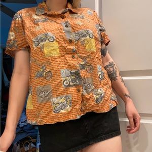 Harley Davidson button up oversized